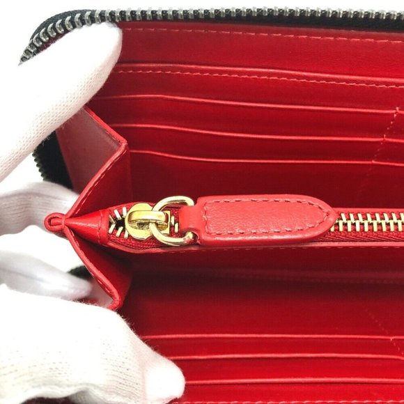 Christian Louboutin Panettone Spike studs Zip Around Long Wallet Leather Black - Picture 11 of 14